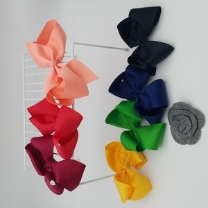 Hair Accessories 8pc Lot Bows and Fabric Flower